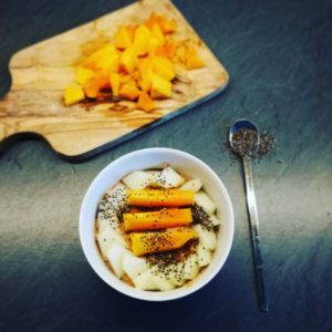 Porridge mit Melone Khaki und Chia