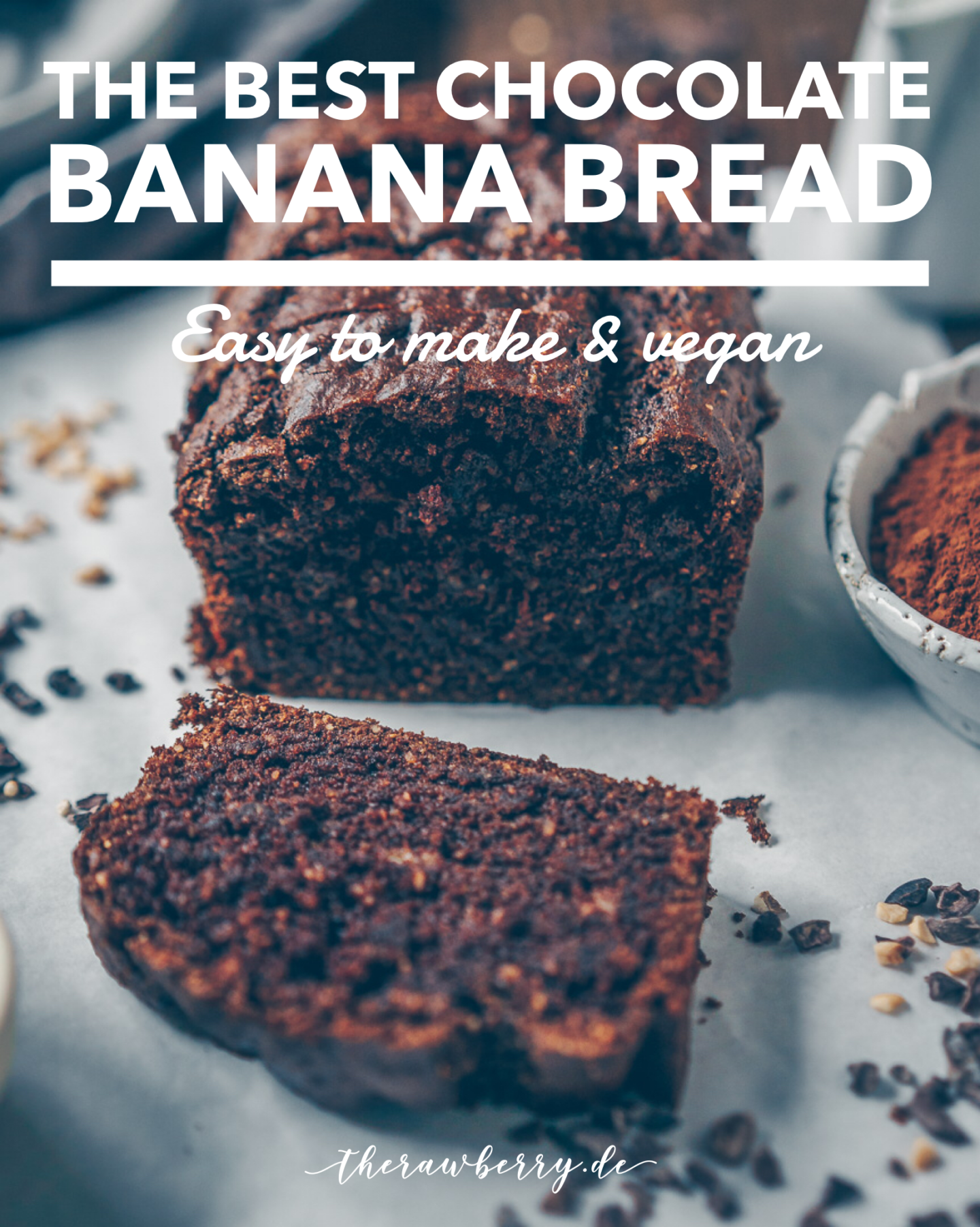 vegan, chocolate, schokolade, backen, baking, banana bread, Bananenkuchen, zuckerfrei, sugar free, diet, diät, gesund, healthy, lecker, einfach, simple, delicious, dessert, Nachtisch, mood, bester Kuchen, best cake