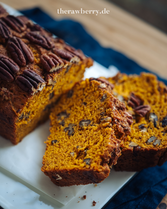 Kürbis Pekannuss Kuchen - einfach, vegan und super luftig
